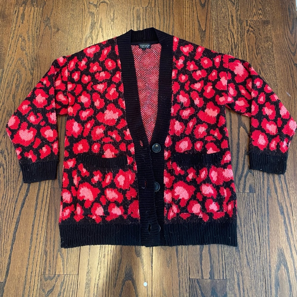 Top shop animal print cardigan